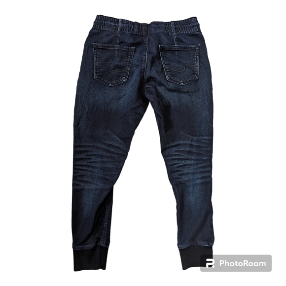 Silver Joga Dark Wash Pull String Jogger Jeans Women's Size 30 - Picture 2 of 6